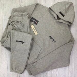 Essentials Light Gray Hoodie & Sweatpants Set